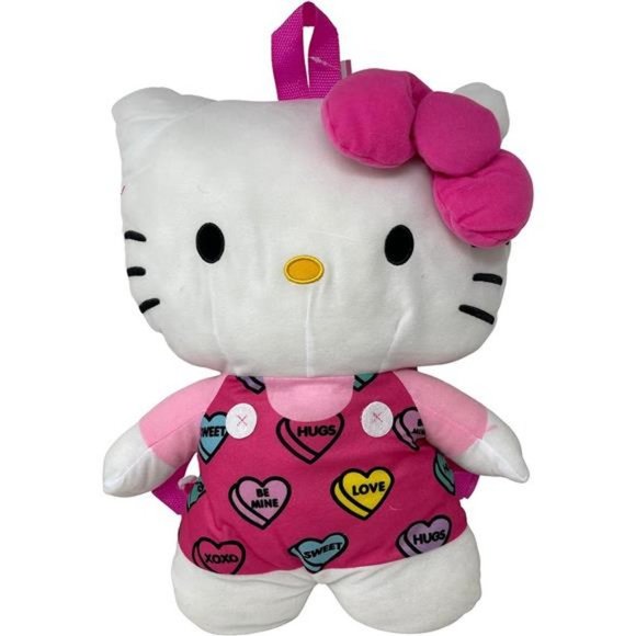 Hello Kitty Plush Backpack with Heart & Love 13 inches Tall NWT - Picture 4 of 5